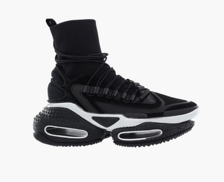 Black and silver mesh and knit B-Bold Runner sneakers with elastic bands